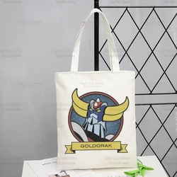 Goldorak Nostalgia bolsa De compras Shopper Grendizer UFO Robot espacial Eco lona Goldrake Bolsas De Tela bolsa reutilizable Sacolas