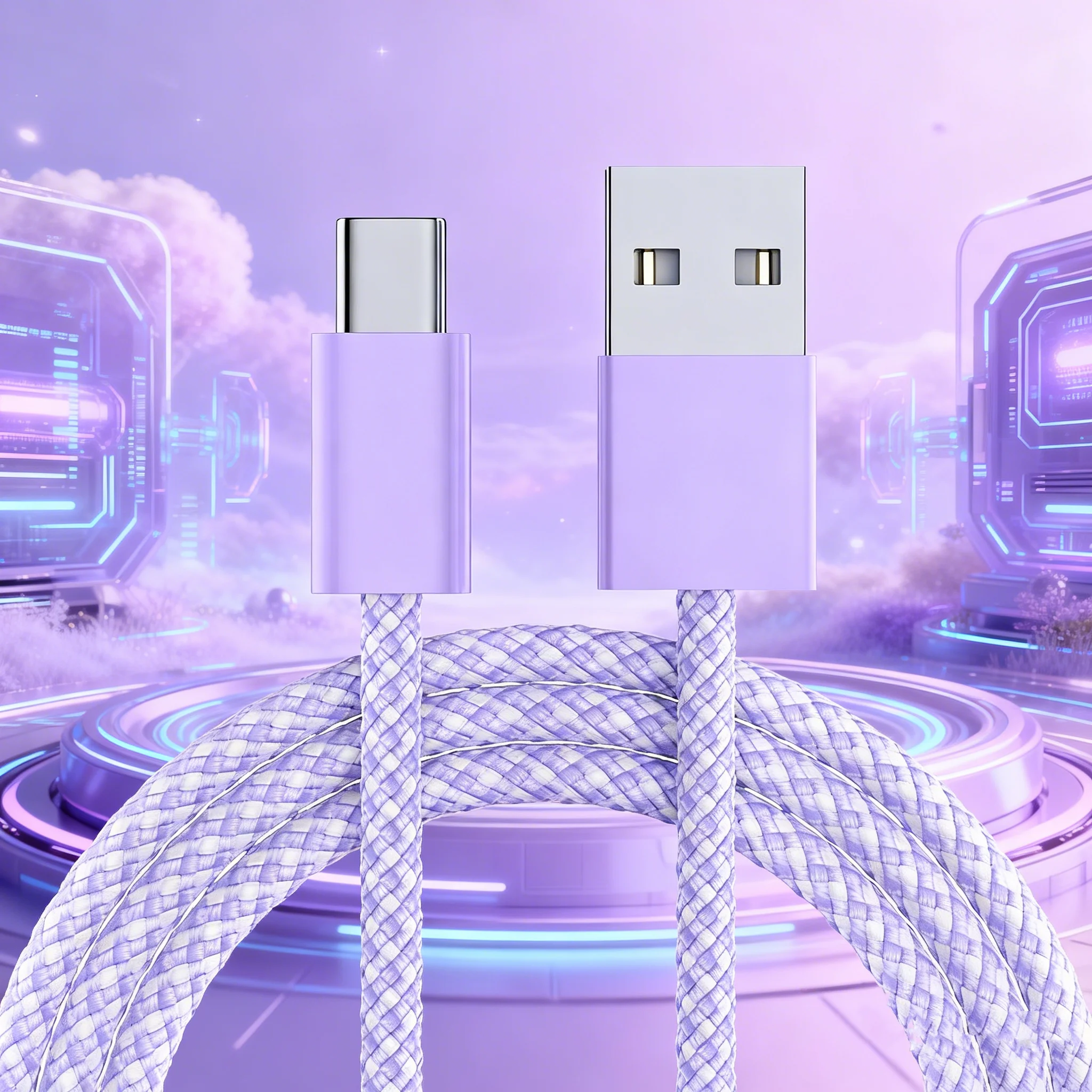 ANSEIP USB to Type C Cable 60W For Huawei P40 Honor Cord For Xiaomi Redmi 1M/2M/3M Fast Charging Type-C Charge Braided Data Line