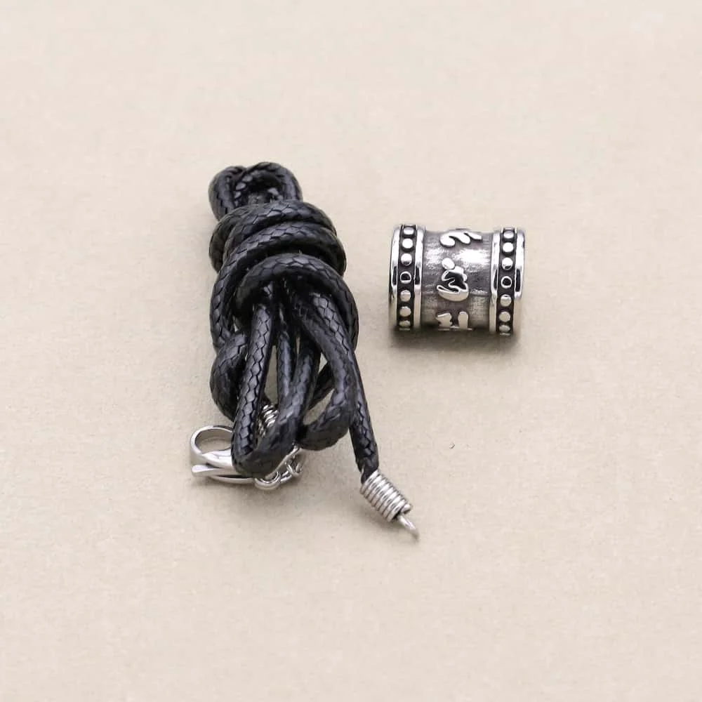 

Fashion Jewelry Making Kits Pendant Buddha OM Cylindrical Pendant With Pu leather Rope