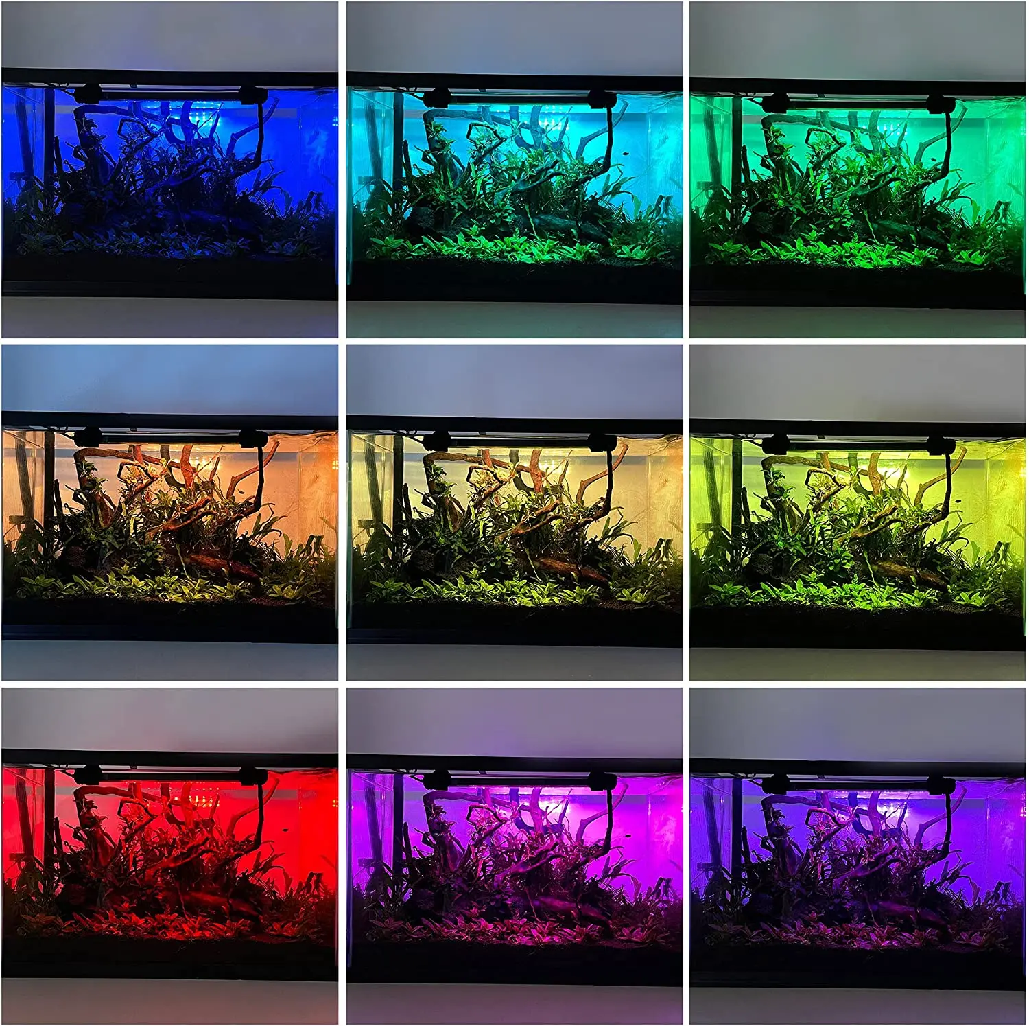 RGB oświetlenie do akwarium 19-54cm pilot zdalnego sterowania lampa nurkowa kolorowa lampa lampą 100-240v dla roślin akwarium niezbędne do użytku