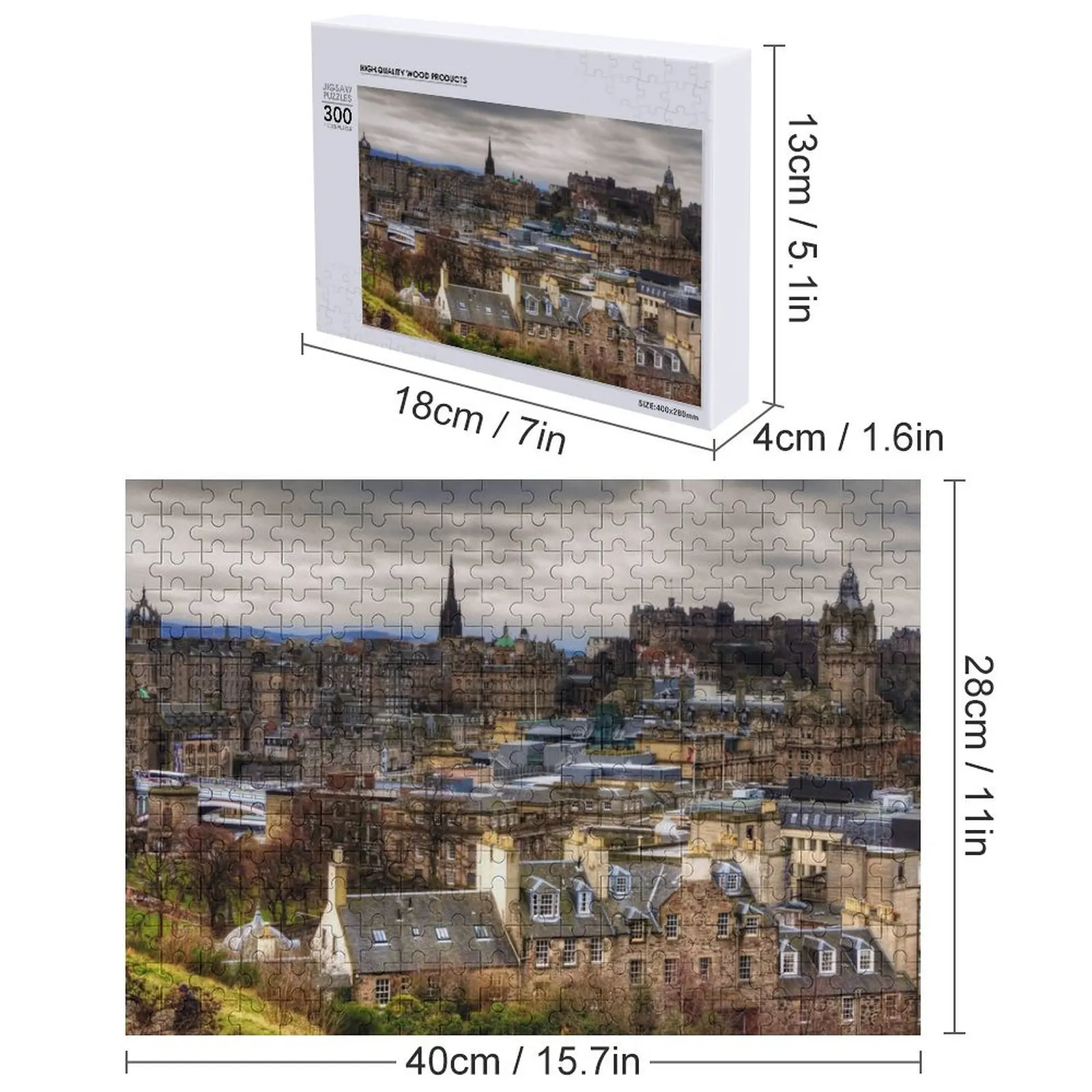 Grey Skies over the Old Town Jigsaw Puzzle Game Children Wooden Animal Personalized Wooden Name Works Of Art Puzzle