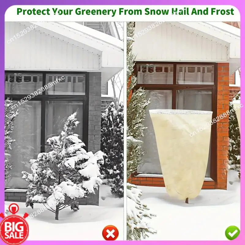 Big Deal 2Pc 80X120cm Winter Protection Bag Against Freeze For Plant Cover Garden Plant With Zip Drawstring Breathable