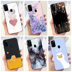 For Samsung Galaxy M21 M30S 2020 Case Luxury Marble Flower Cartoon Cover Soft Silicone Funda For Samsung M21 2020 SM-M215F Cases