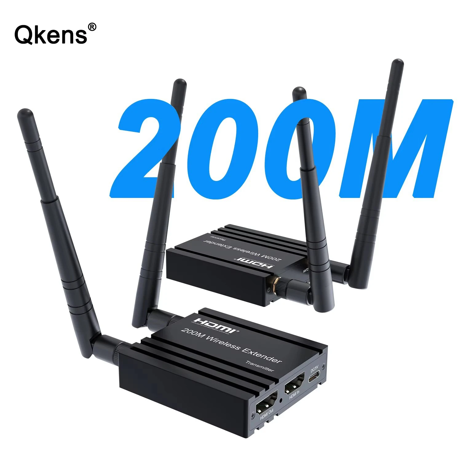 200M Wireless HDMI Video Transmitter and Receiver Extender TV Stick Dongle Adapter for PC Camera Laptop To Projector Monitor TV