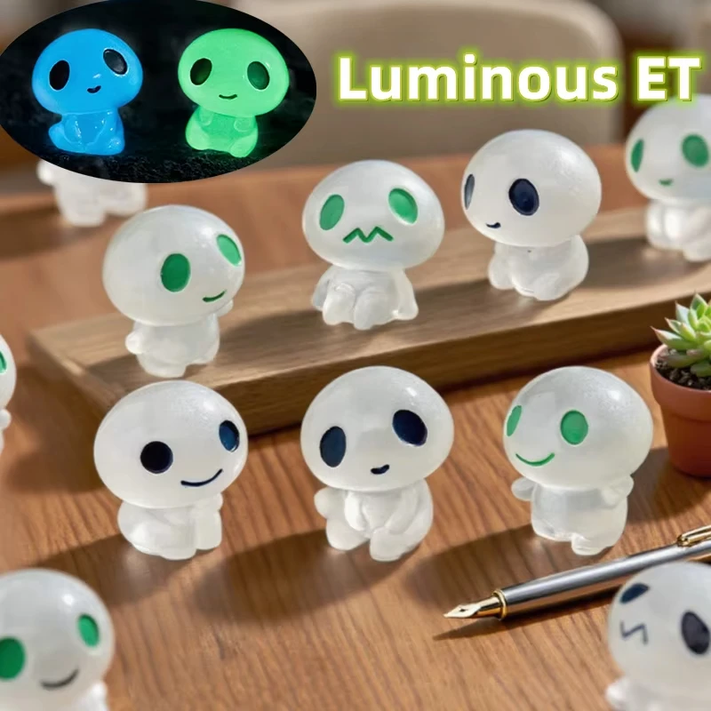 7pcs Luminous Alien Miniatures Fairy Garden Decorations Mini Elf Micro Landscape DIY Accessories Home Decorative Figurines
