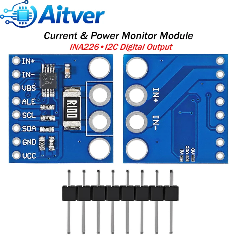 INA226 Current Power Monitoring Module I2C Bidirectional Voltage Current Sensor Board for Arduino ESP32 STM32