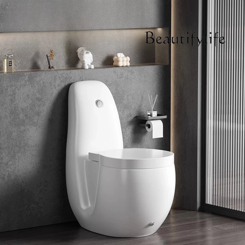 

New household flush toilet, super swirl siphon toilet, silent, water-saving and deodorant, personalized large-diameter bathroom
