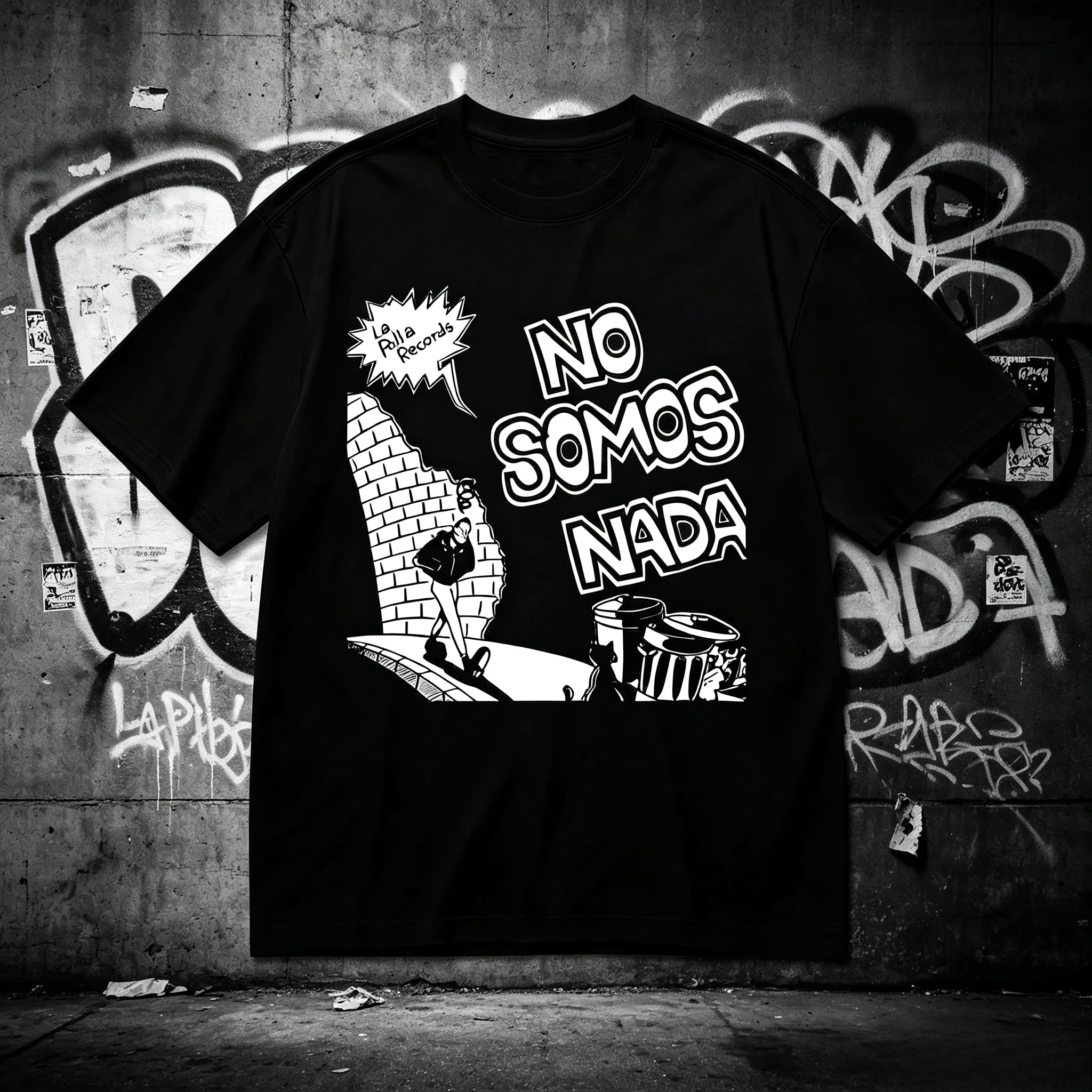 Punk Rock Protest Slogan Graphic Cotton T-shirt Unisex Black Short Sleeve NO SOMOS NAADA Text Tee Casual Streetwear Tops