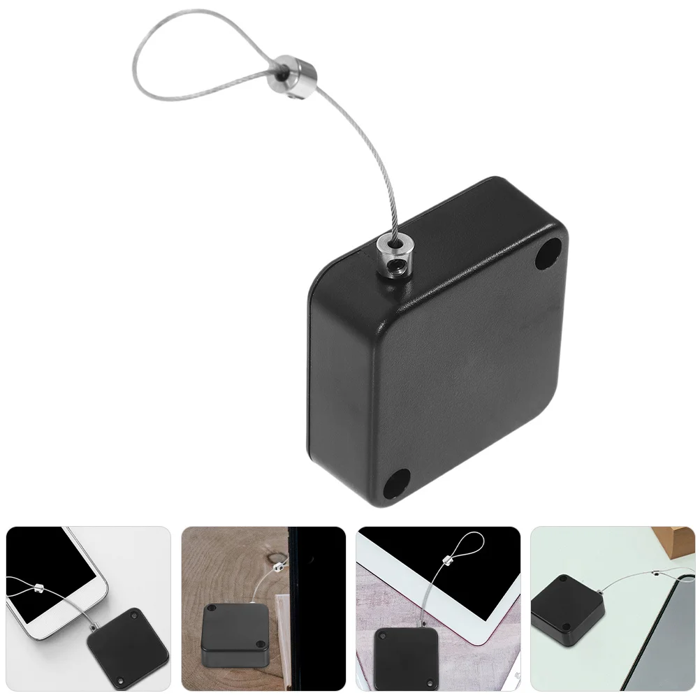 Anti Lost Cable Display Box Black Retractable Steel Wire Lock for Electronic Equipment Retail Store Safety Anti Lost