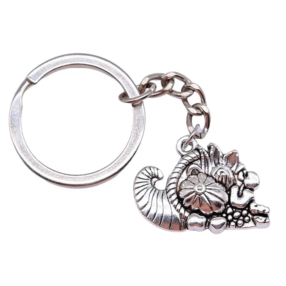 1pcs Cornucopia Keychain for phone Car pendant Jewellery Wholesale Ring Size 28mm