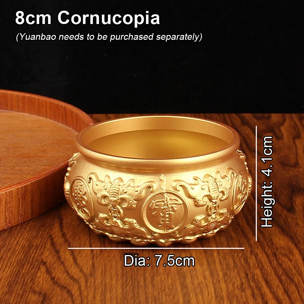 1Pcs Fortunate Brass Cornucopia Attract Wealth Magical Power Treasure Bowls Good Luck 4/6/8cm Desktop Small Ornament Home Decor