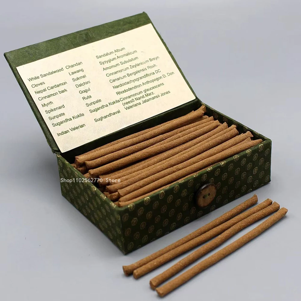 Nepal Kopan Monastery Incense, Handmade Herbal Green Tara, Medicine Buddha Incense, Home Fragrance Stick Incense, 1box