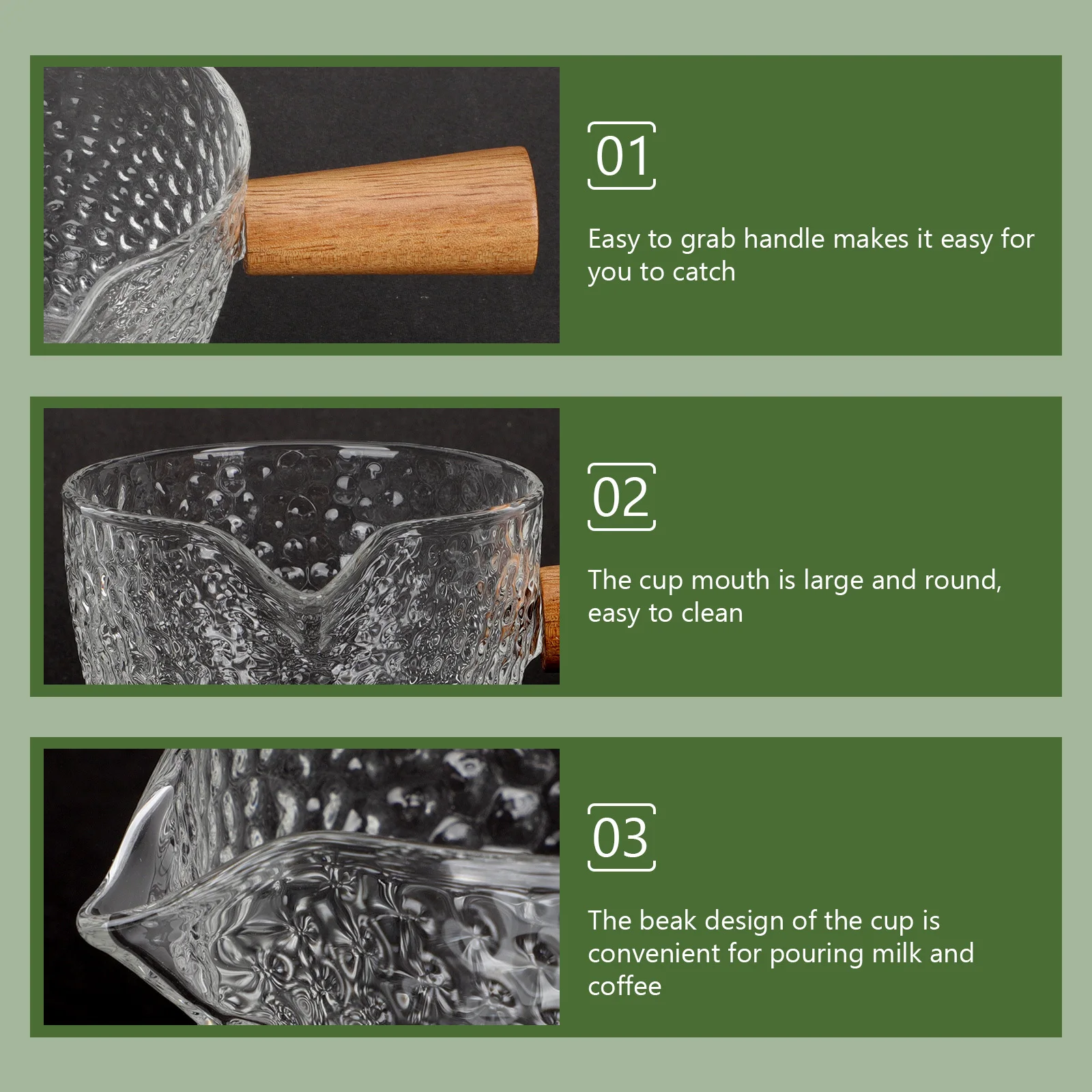 

Кофейная чашка с молоточной текстурой, стеклянный кувшин для молока премиум-класса, 100 мл, прозрачный сливочник для домашнего кафе, ресторана, кафе-бара