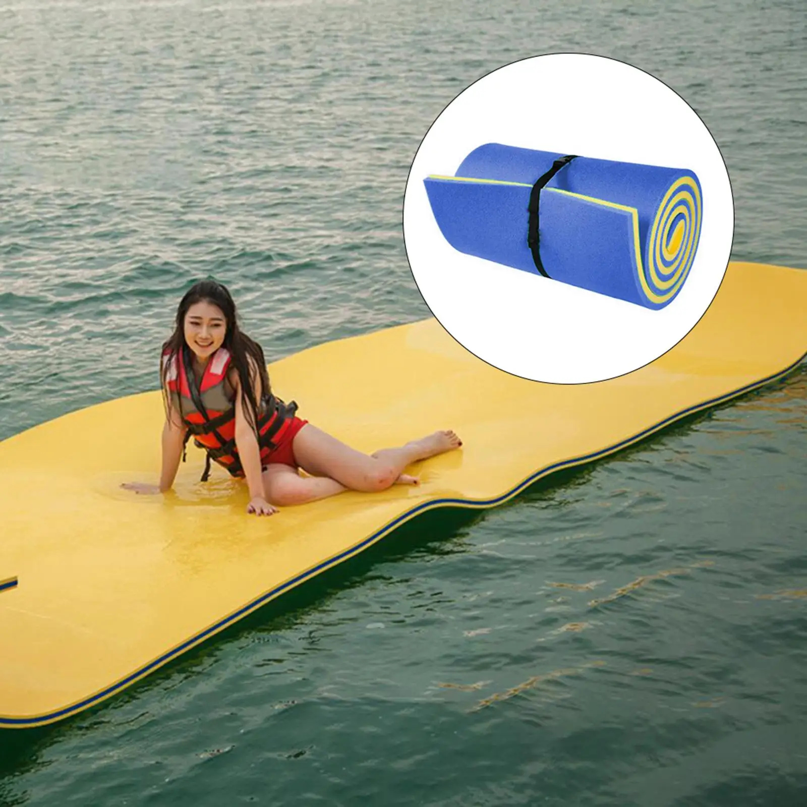 Unsinkable Floating Pool Mattress Foam Lake Swim Mat Kids High Density Foam Size: 110x40x2.2cm/43.31x15.75x0.87 inch