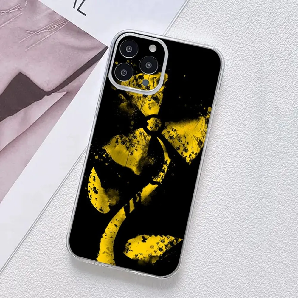 Nuclear Radiation Toxic Danger Sign Phone Case For iPhone 11,12,Mini,13,14,15,Pro,XS,Max,X 8,7,6s,Plus,5,SE,XR Transparent Shell