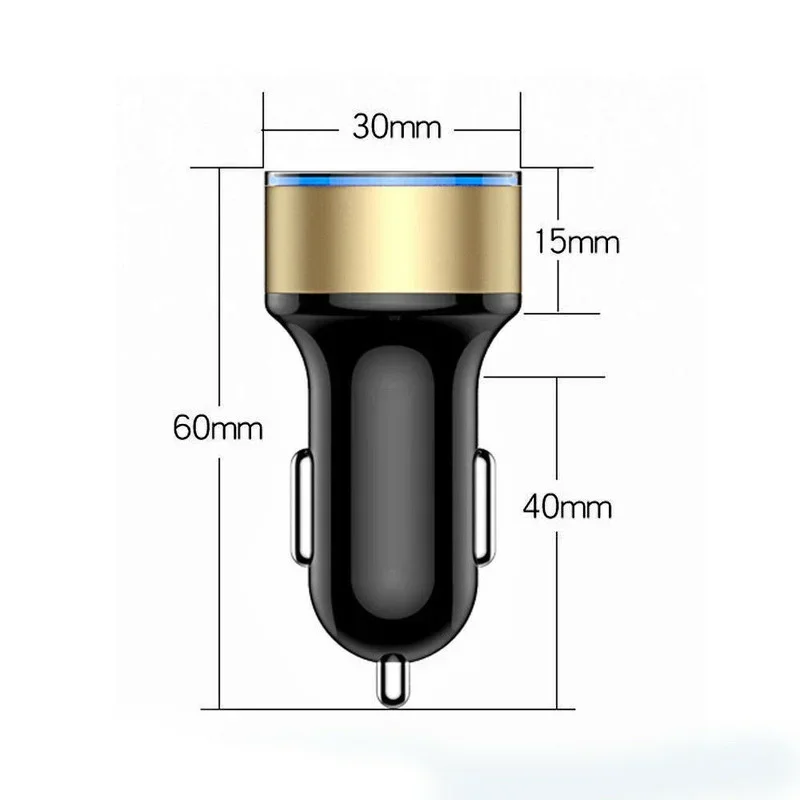 5V 3.1A Car Charger Dual USB QC Adapter Cigarette Lighter LED Voltmeter For All Types Of Mobile Cell Phones Quick Charge