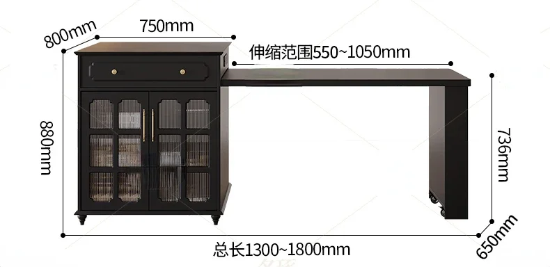 Dining table Small household retractable multi-functional dining table Tea table dual-purpose