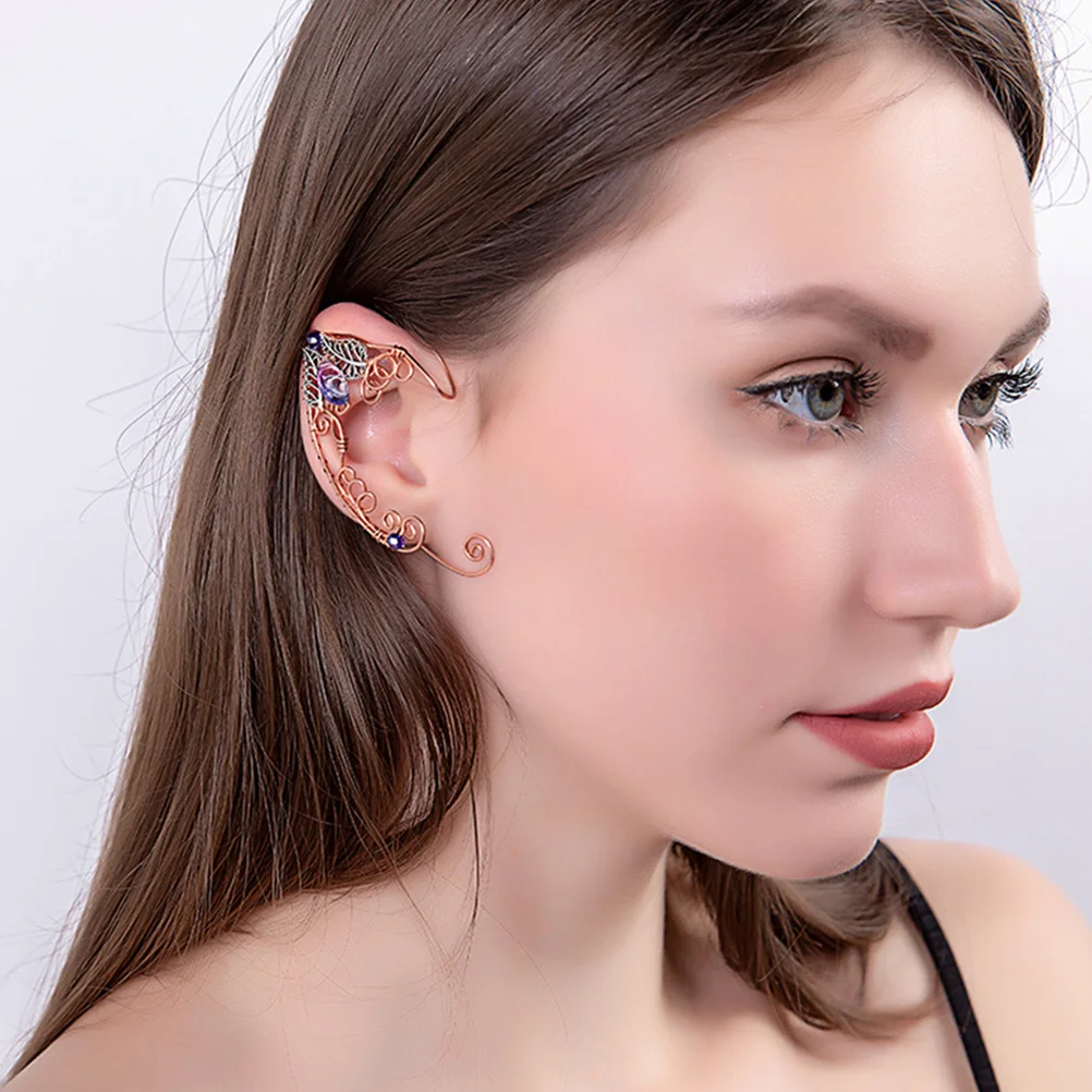 

1Pair Retro Wing Style Elves Ear Clip Earrings Makeup Outfit Party Photo Taking Women Girls Ear Jewelry Accessories