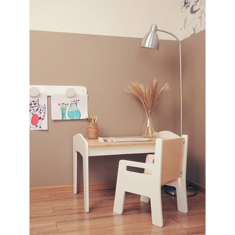 &c Wooden Tabletop Activity Desk with Chair Set for Kids Study & Nursery for Living Room Use