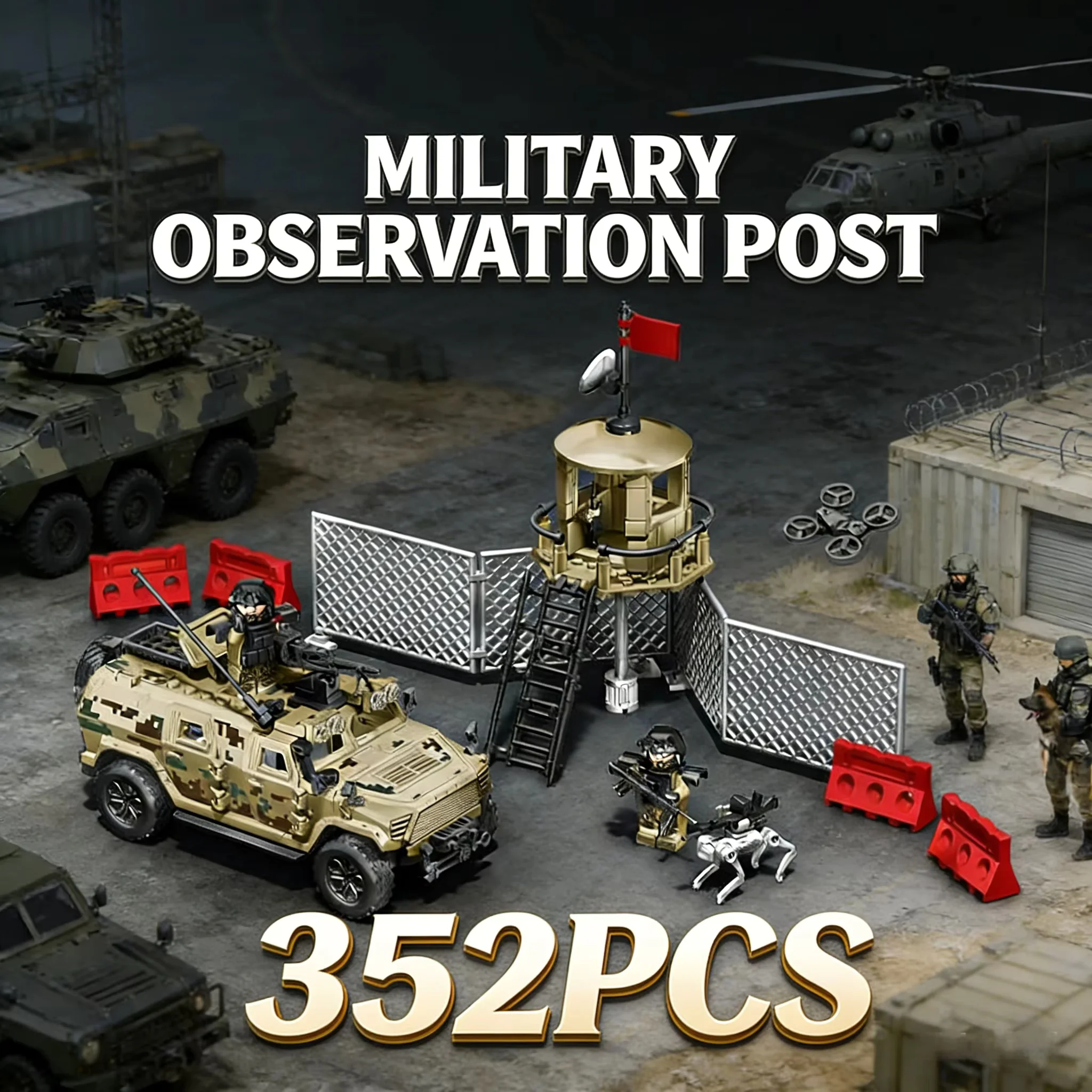 MOC Tactical Delta Scene Building Blocks Desert Diorama Model Bricks Set DIY Creative Desktop Display Collectible Gift for Adult