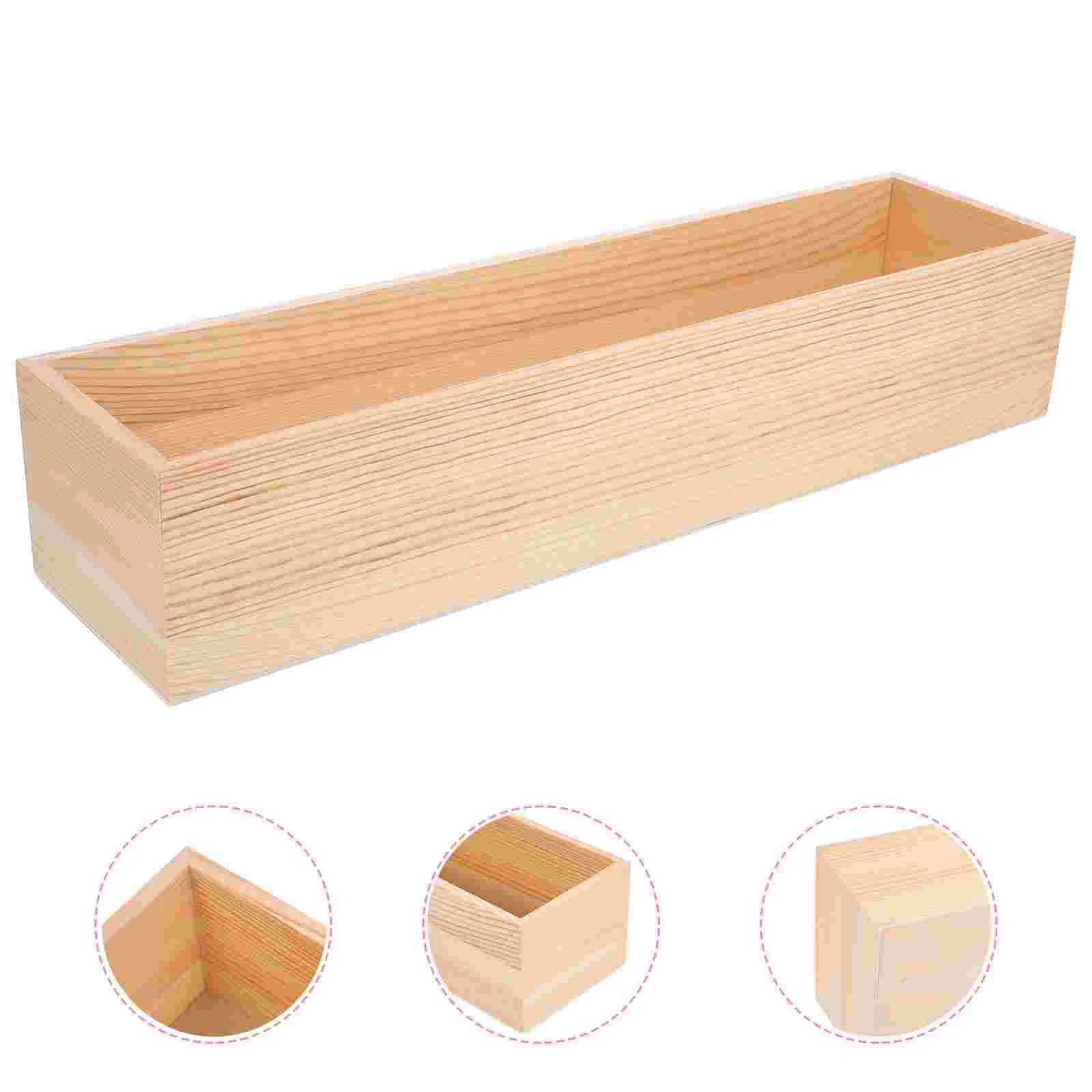 

Storage Wooden Box Without Lid Organizer Boxes Small Gift Craft Jewelry Holder Containers Sundries Storage Box for Home Office