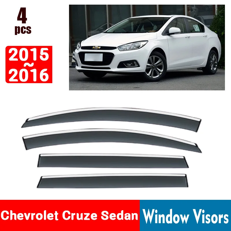 

FOR Chevrolet Cruze Sedan 2015-2016 Window Visors Rain Guard Windows Rain Cover Deflector Awning Shield Vent Guard Shade Cover