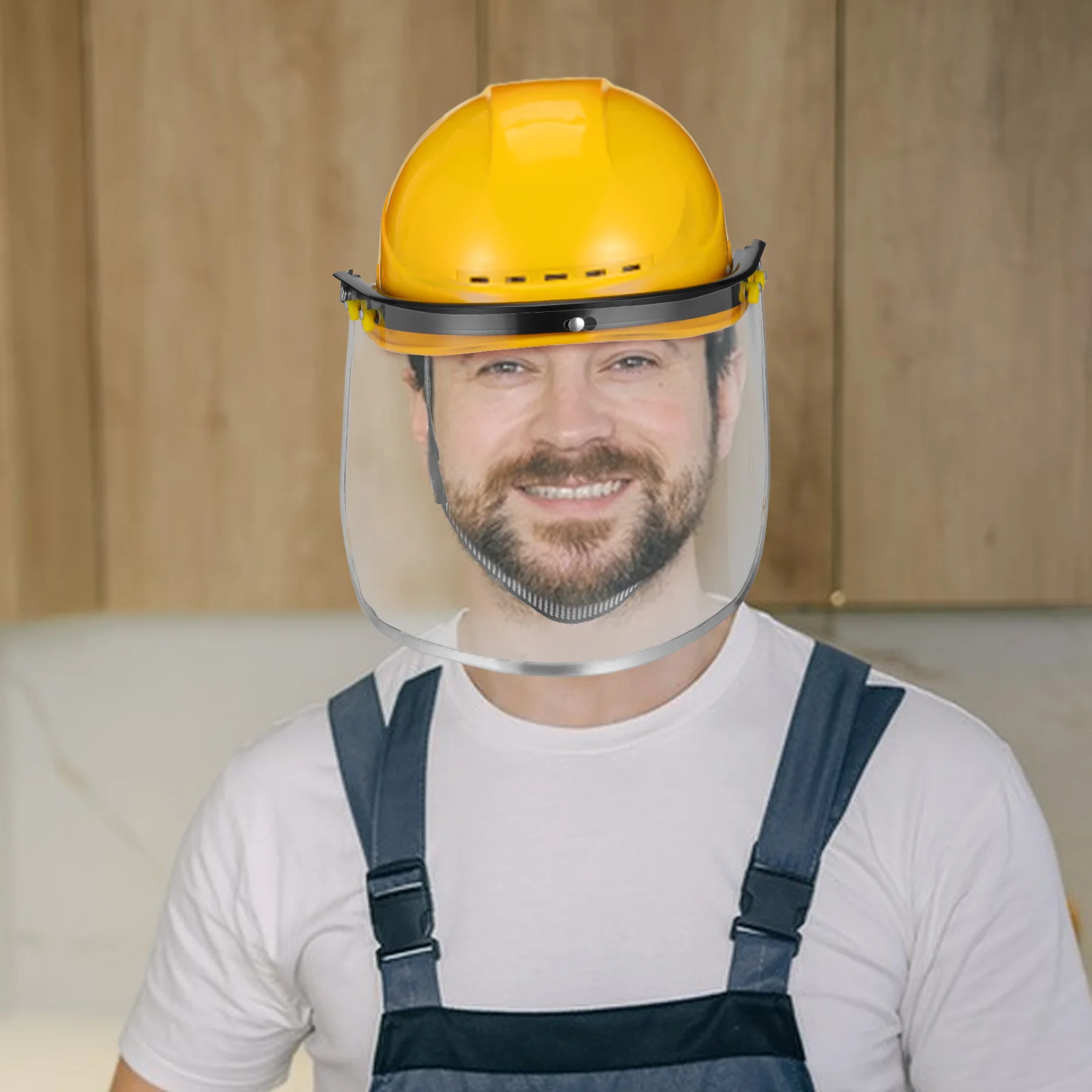 

Clear Transparent Facial Shield Hard Hat Attachment Multi-Use Safety Visor Anti- for Grinding Polishing Cutting