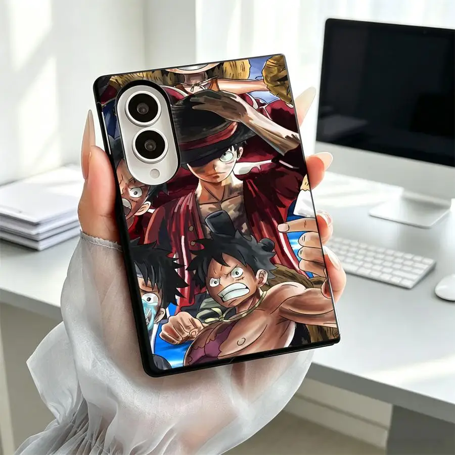 Coque de téléphone de luxe « Yeux Déterminés » Luffy pour Samsung Galaxy Z Fold8, Z Fold Wide, Z Fold8 Wide, Z Fold 8