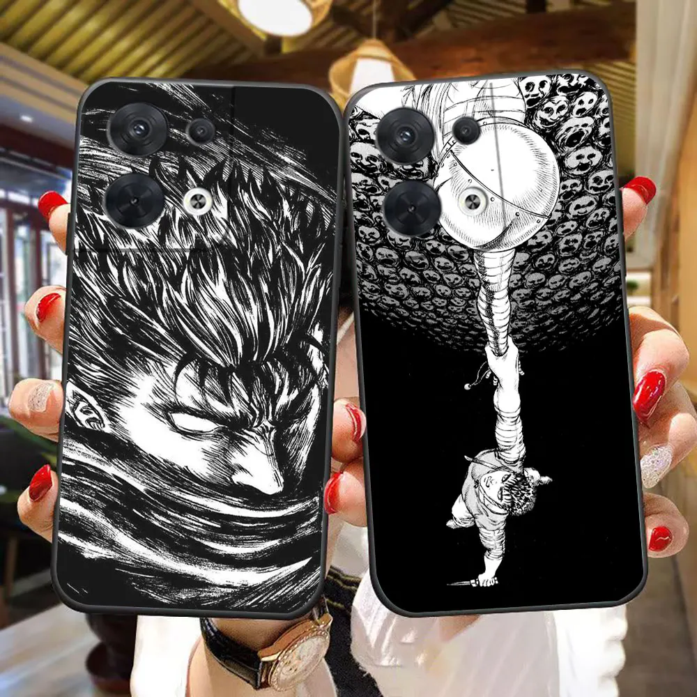Berserk Guts Manga funda de teléfono para OPPO RENO 14 14F 13 13F 12 11 11F 10 8T 8 7Z 7 6 5 5F 4 4F F29 PRO funda de silicona