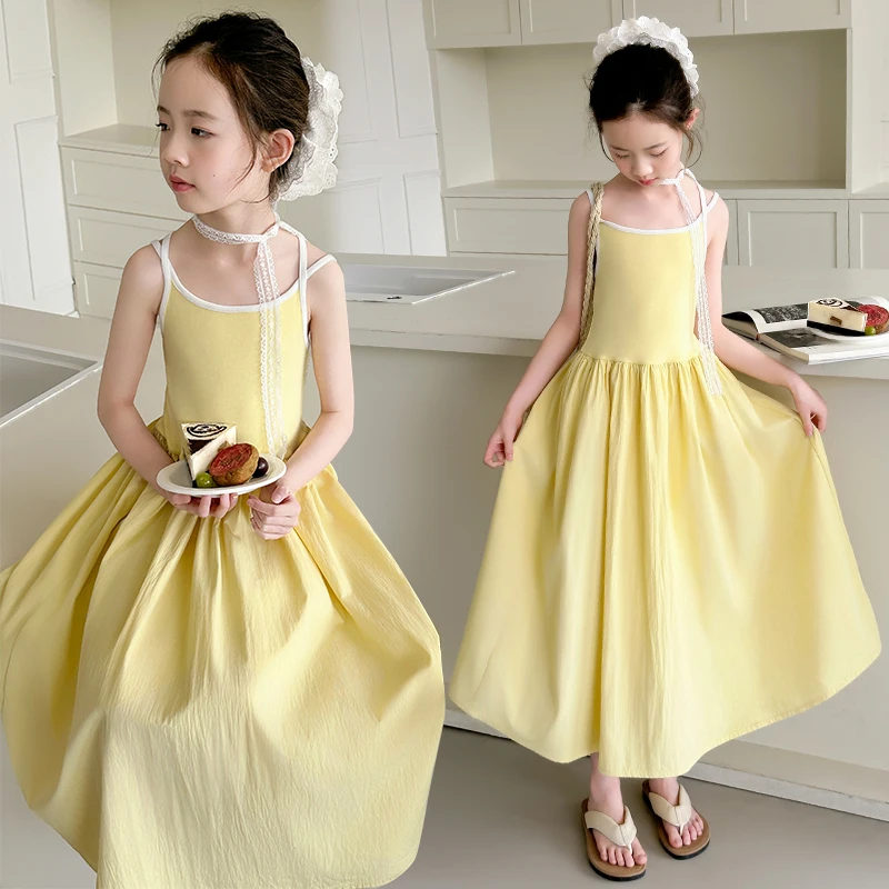 

Baby Girls Dresses Baby Spaghetti Dress Toddler Summer Vocation Dress Kids Beach Dresses Child A-Line Slip Sundress Size 4-14Y