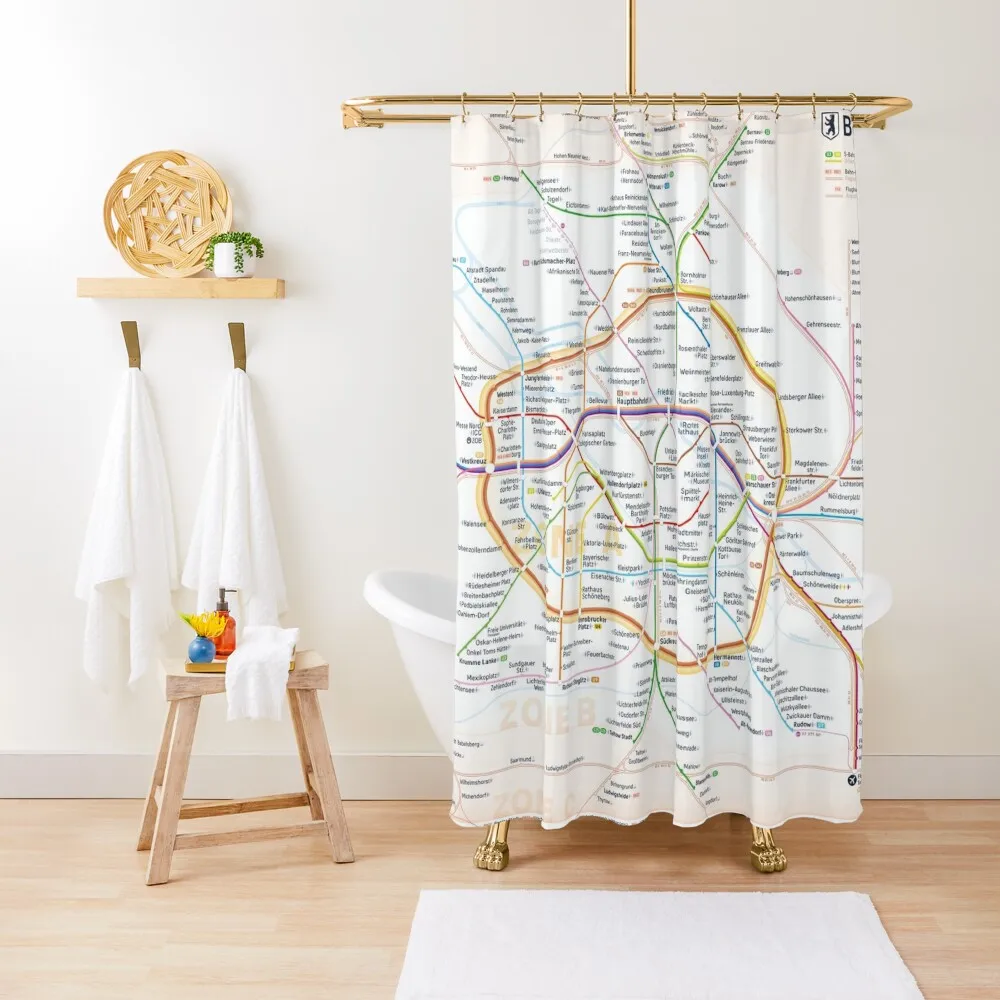 

New Berlin rapid transit route map (December 11, 2022) Shower Curtain Shower Bath Curtain Modern Showers For Bathroom