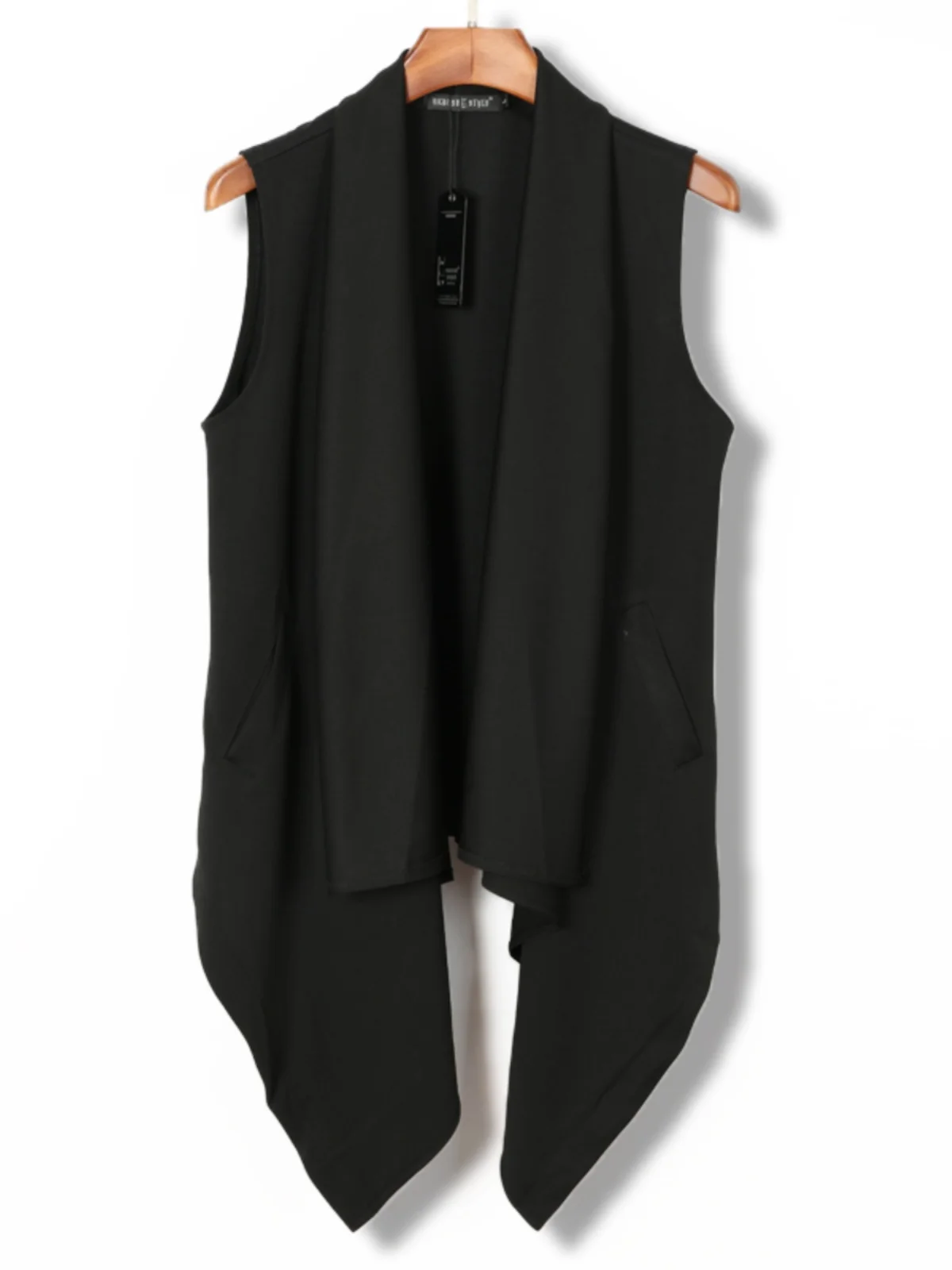 

Men's Trendy Thin Svel Vest Long Sle Outerwear Korean Version Artiste No Button Cardigan Coat Cotton Blend Fabric