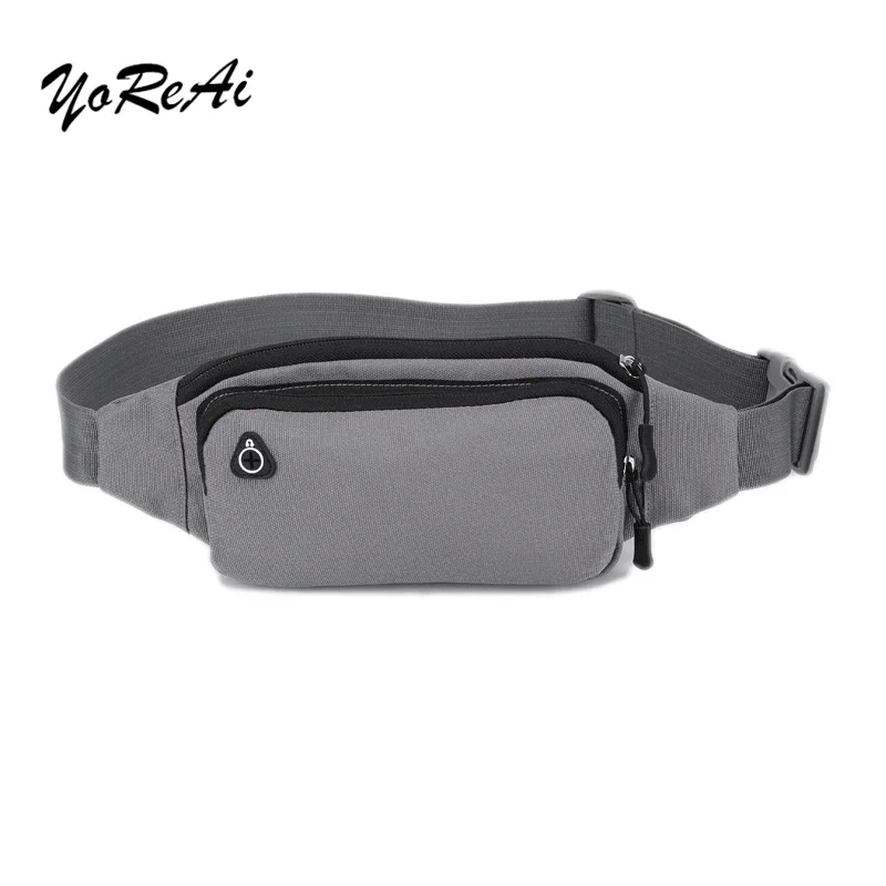 YoReAi Solid Pockets Belt Bag Business Camouflage Waist Packs Anti Theft Portable Men Women Waist Bags with Earphone Hole Belt