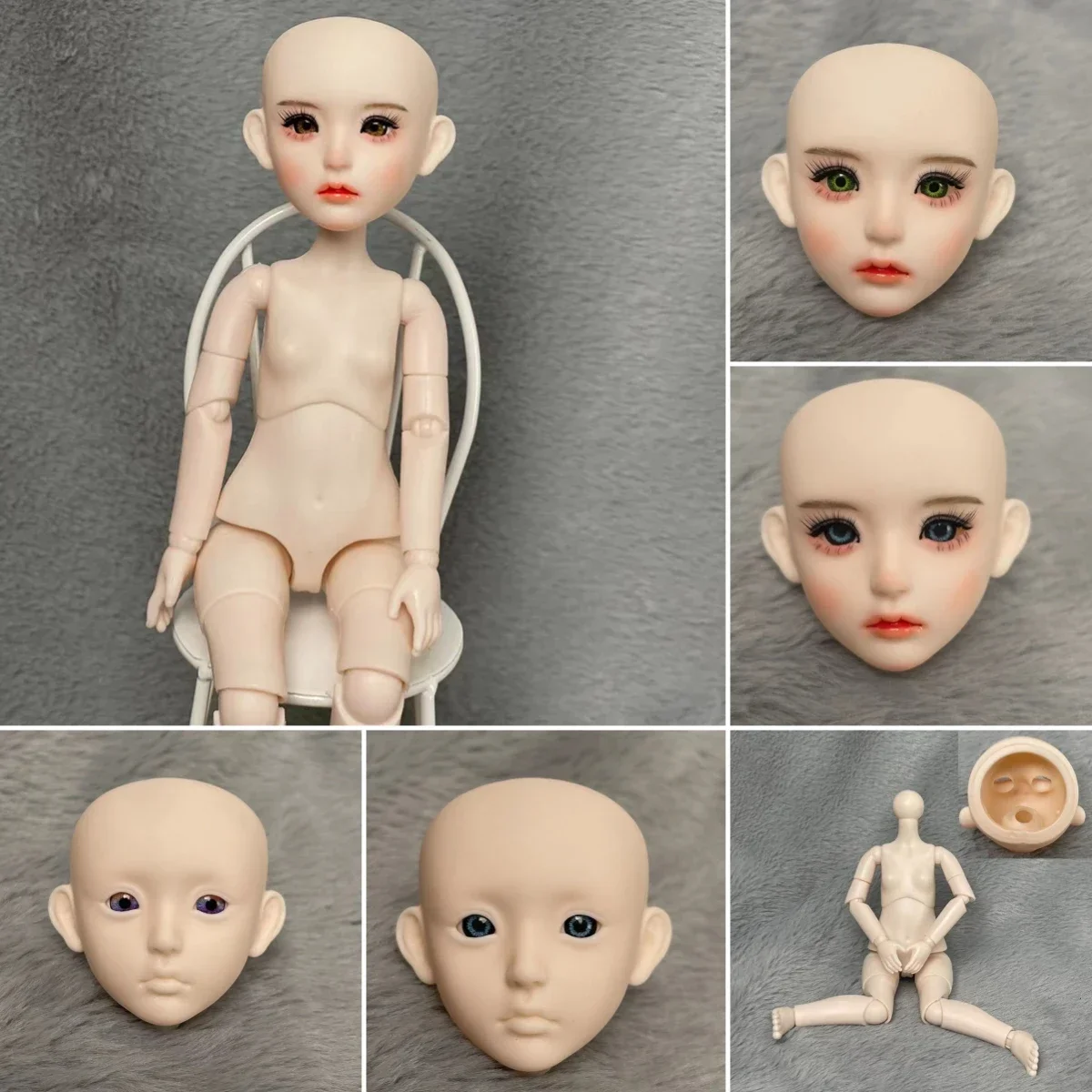 Dolls for Girls Handmade Makeup 1/6 BJD Doll Head or Whole Doll Practice Makeup Open Head 30cm Doll Toys for Girls