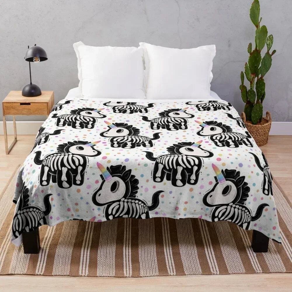 

Unicorn skeleton Throw Blanket