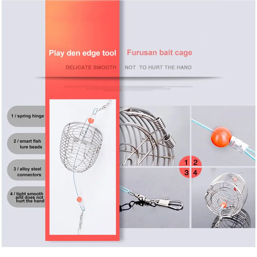 Edelstahl Falle Tackle Zubehör Fisch Köder Köder Korb Köder Käfige Angeln Feeder Angeln Köder Käfig