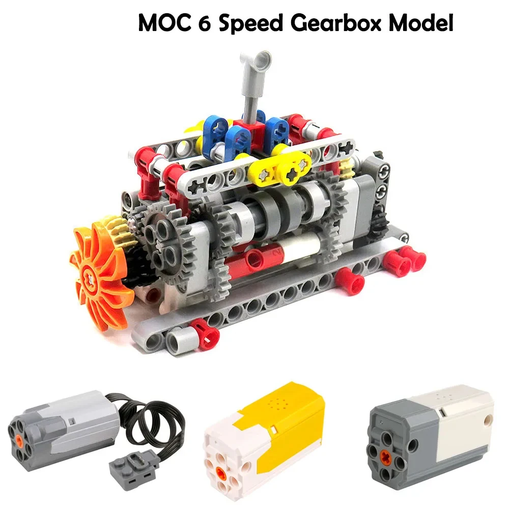 6 Speed Gearbox Engine Manual Transmission Model Motor MOC Building Blocks Assembled Puzzle Toys Bricks Compatible With Legoeds