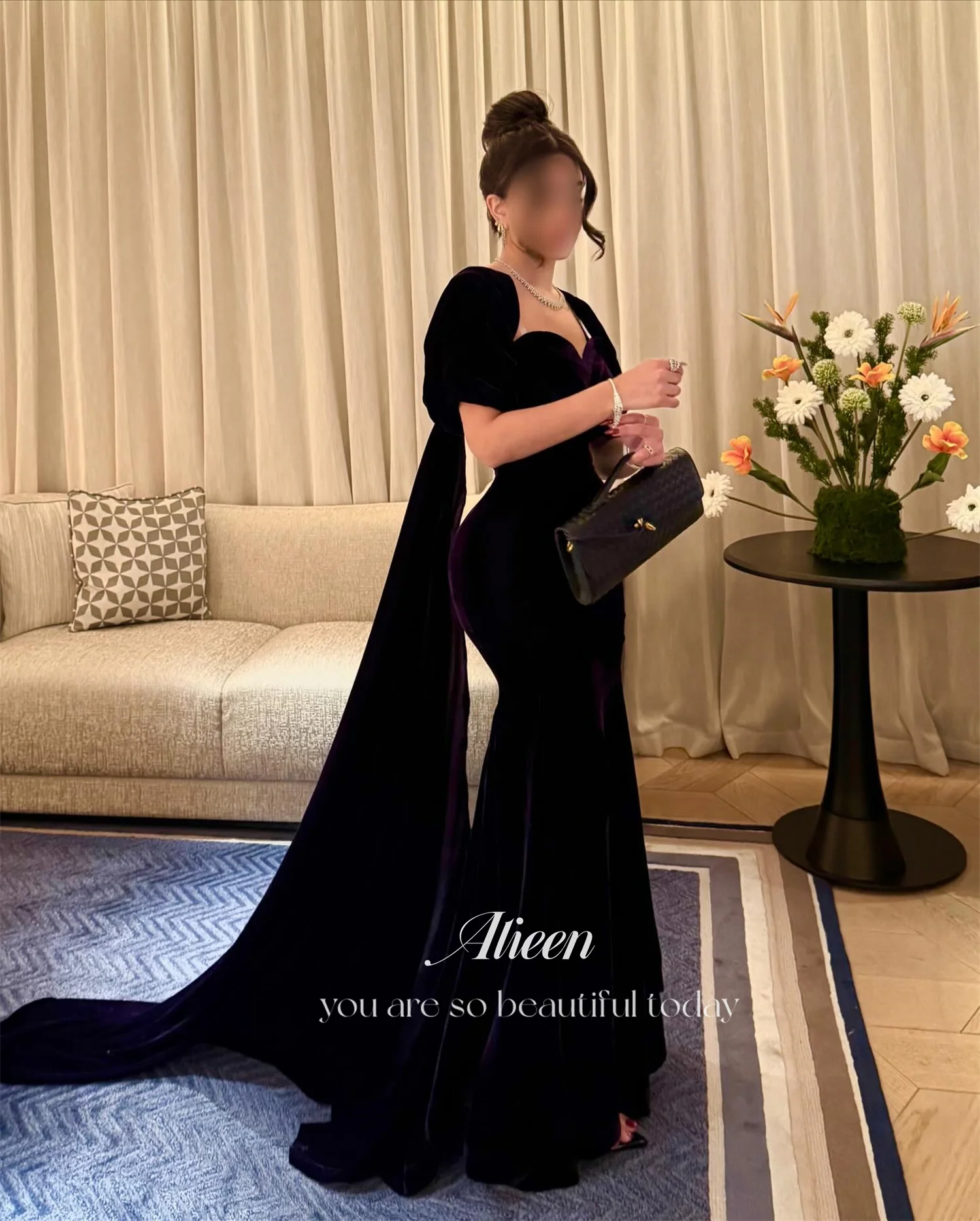 فستان سهرة نسائي من Aileen على شكل قلب فساتين سهرة نسائية فاخرة للمناسبات الخاصة مخملية مخصصة