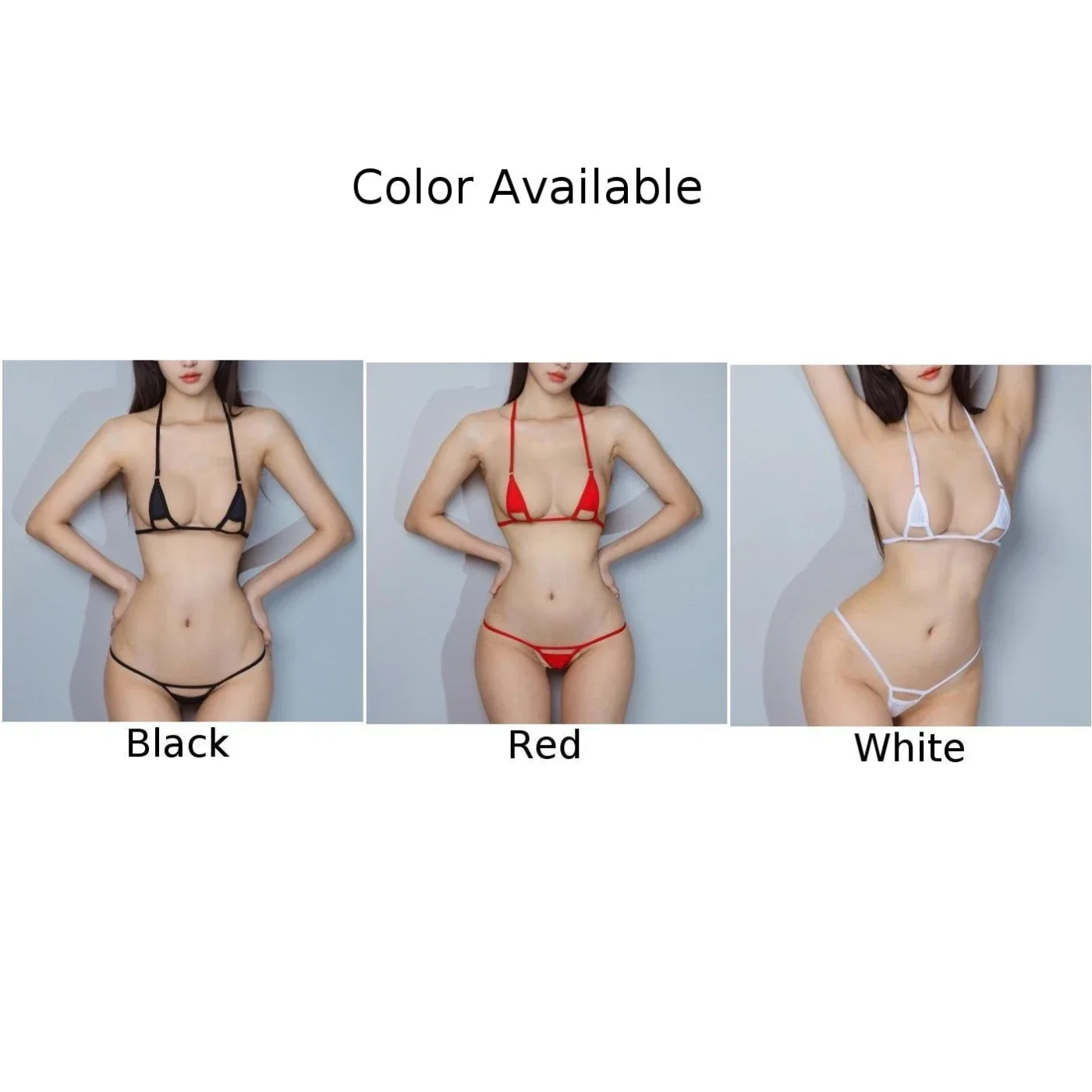 Women Bikini Set Three Point Lace Up Thongs Bra Swimwear Swimsuit G String Underwear Lingerie Set Sexy Temptation Underwear Set