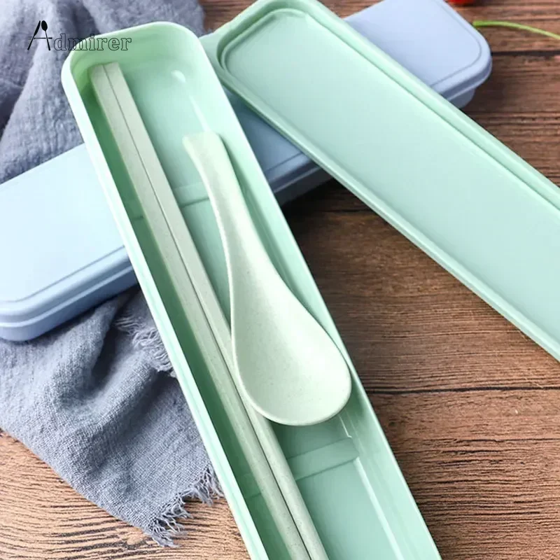 Tableware Box Portable Flip Cover Type Cutlery Case Environmentally Friendly Spoon Storage Box Drop-resistant Household Supplies