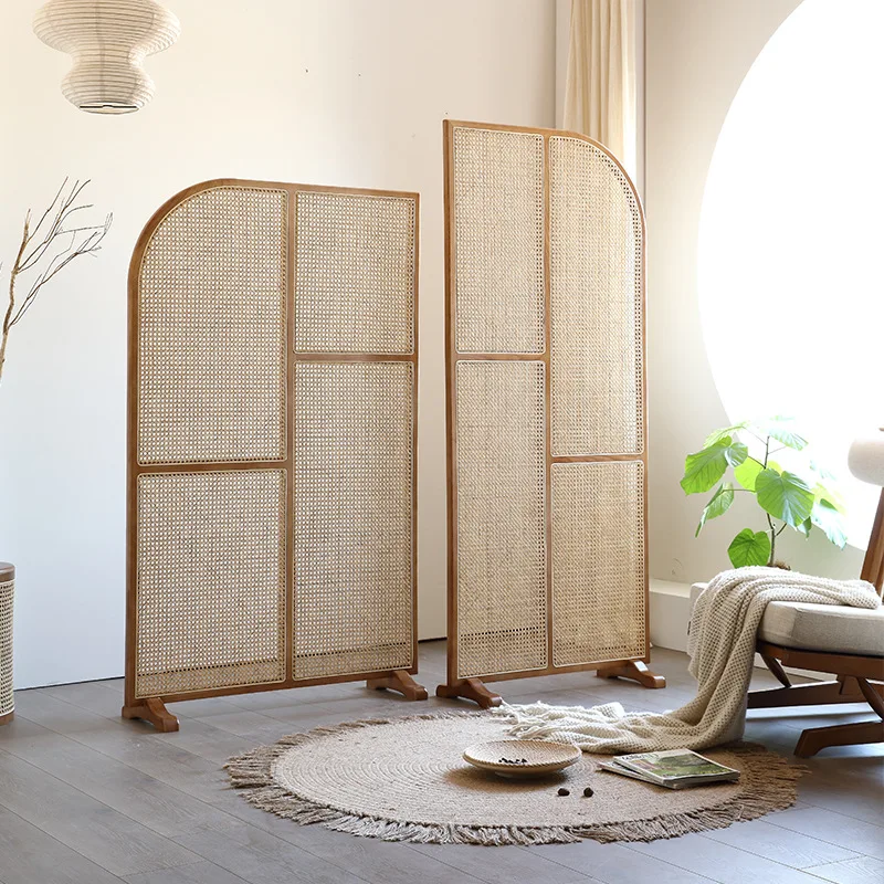 

B & B Japanese-style solid wood screen combination small apartment new Chinese restaurant creative rattan partition
