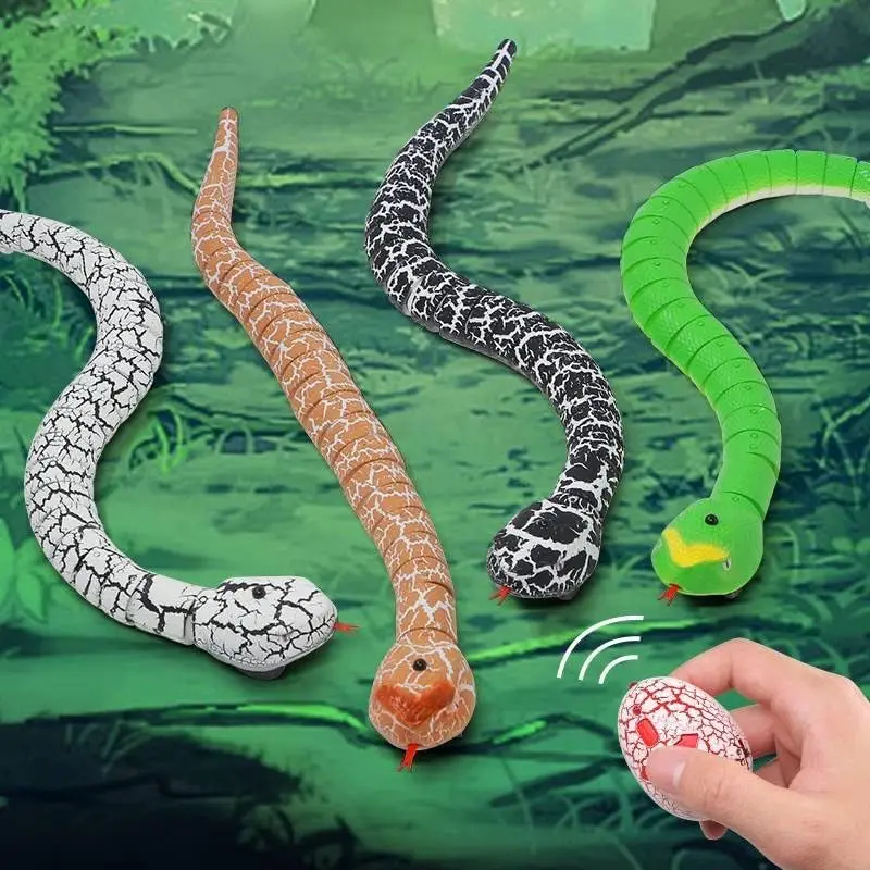 

boy's gift Rattlesnake Model 16" Long Animal Realistic RC Snake Toy USB Rechargeable Robot Prank Toy Adults Christmas