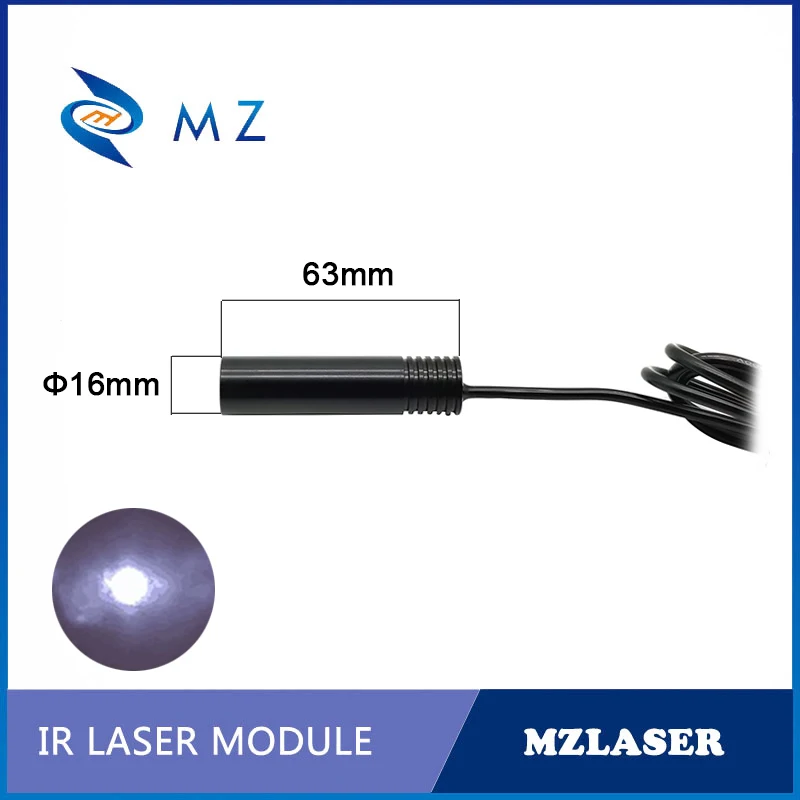 Modulo Laser a punti a infrarossi compatto D16mm 940nm 10mw 20mw 30mw 50mw 100mw 200mw macchina di grado industriale IR Spot Laser