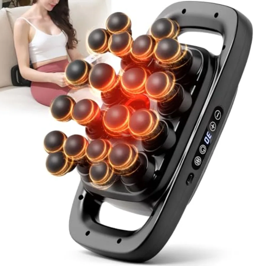 

Набор массажных пистолетов с 20 насадками, перкуссионный массажер для глубоких тканей с 3 режимами и 30 уровнями интенсивности, портативный массажер для снятия боли в мышцах