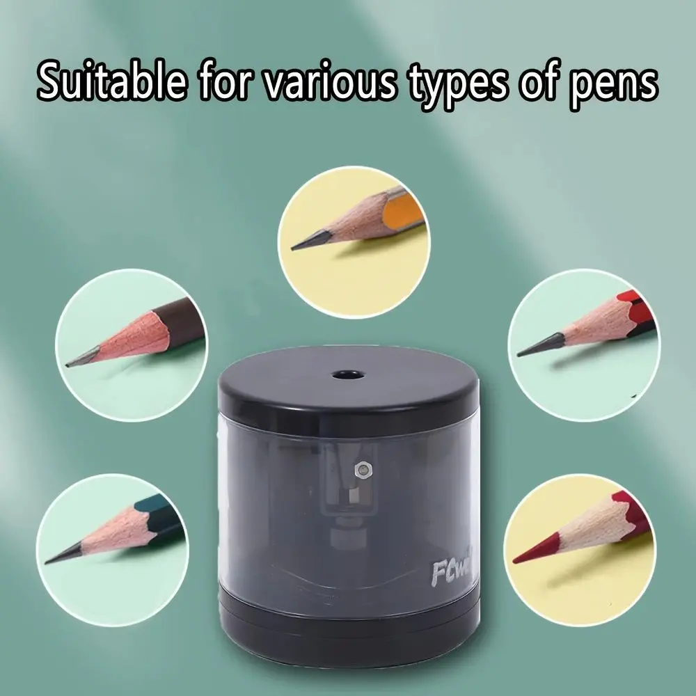 براية قلم رصاص كهربائية أسطوانية بسيطة ، إكسسوارات مكتبية صغيرة محمولة ، مناسبة للمدرسة والمكاتب ، 1 * *