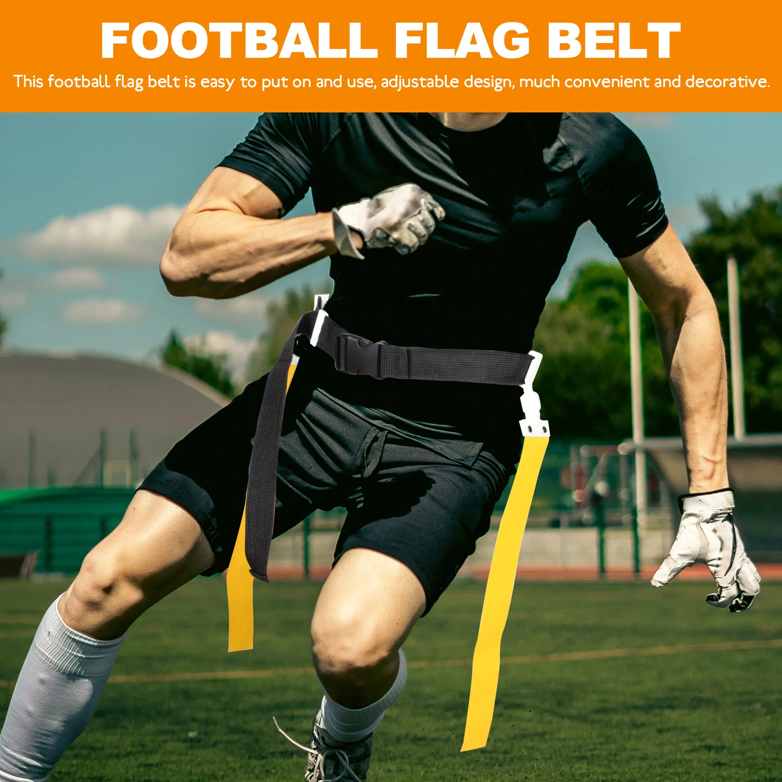 Cinturón con bandera de fútbol, cinturón ajustable con bandera de Rugby para deportes al aire libre, equipo de entrenamiento, suministros de fútbol