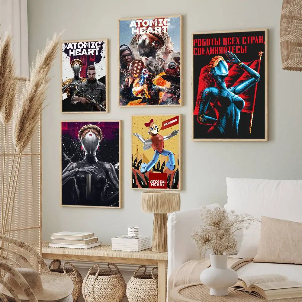 Game Atomic Heart Poster Wall Art Print Art Suitable For Living Room Bedroom Bar Parlor Home Decoration