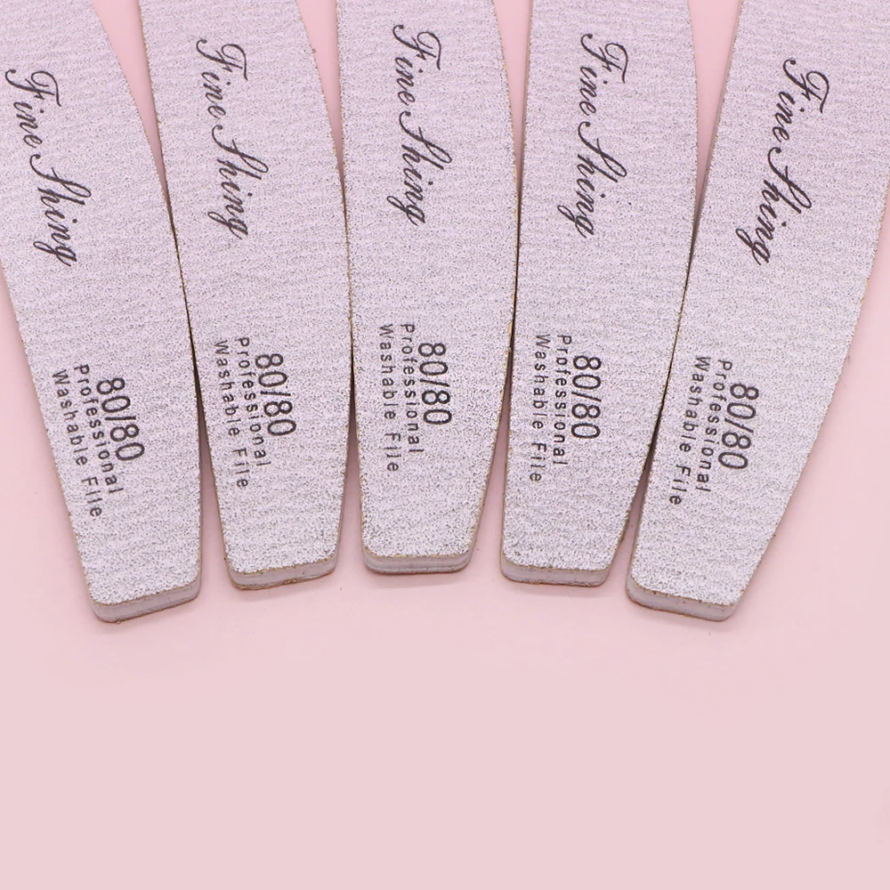 30Pcs Nail Tools Professional Nail Files 80/80 Double Sided Grit Nail Supplies Manicure Care Products Washable Buffer Files Set