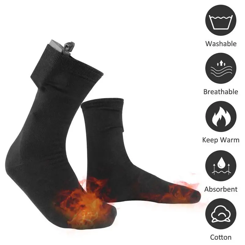 55℃ Constant Temperature Heating Socks 5V USB Heated Socks Winter Thermal Socks Long Thick Cold-proof Socks For Skiing Hiking image 5