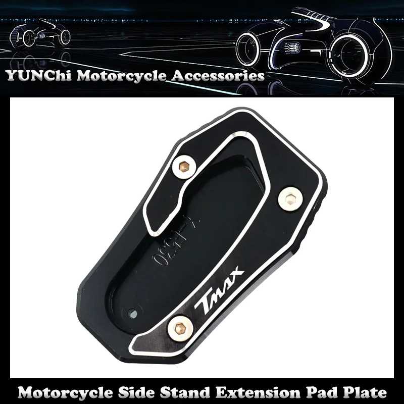 

Motorcycle CNC Kickstand Foot Side Stand Extension Pad Plate Bracket For YAMAHA TMAX560 / TMAX530 / SX / DX / TECH 2017-2022